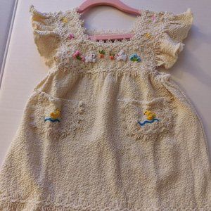 NWOT Cotton Dress Size 2T from Peru for Baby Toddler Cream Color